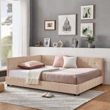 Load image into Gallery viewer, Mid-Century Storage Upholstered Tufted Bed Frame With Backrest And Armrests
