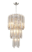 Load image into Gallery viewer, Unique Statement Seven Light Metal Crystal Glass Chandelier With Shades - Silver
