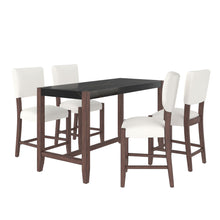 Load image into Gallery viewer, 5 Piece Counter Height Dining Set, Bar Table With 4 Upholstered Chairs
