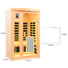 Load image into Gallery viewer, Low Emf Front Door With Heating Panel 2 Person Hemlock Far Infrared Indoor Suana Room - Natural
