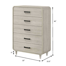 Load image into Gallery viewer, 5 Drawer Tall Chest Storage Furniture With Ample Drawer Space - Antique White
