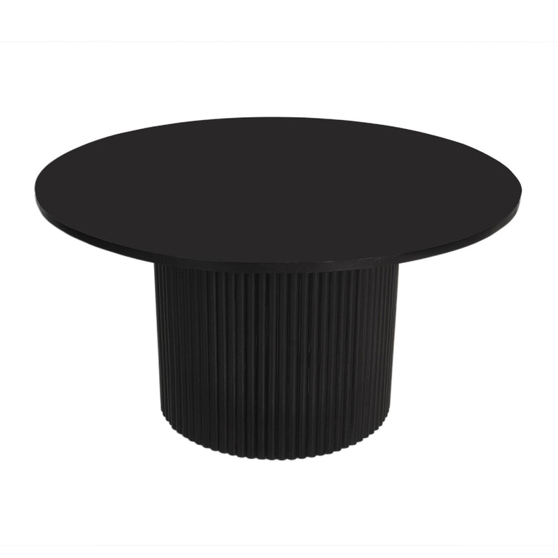 36" Solid Wood Round Pedestal Coffee Table - Black