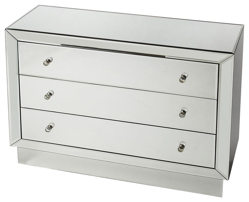 Glass Three Drawer Dresser - Clear