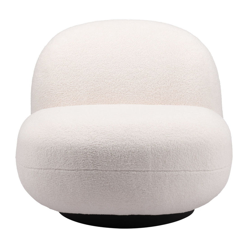 Sherpa Slipper Chair - White And Black