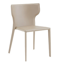 Load image into Gallery viewer, Upholstered Leather Curved Back Dining Side Chairs (Set of 2) - Beige
