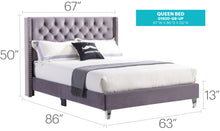 Load image into Gallery viewer, Upholstered Nailhead Trim Chic Bed
