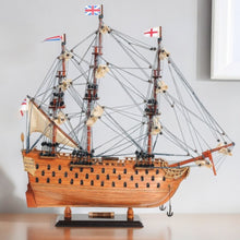 Load image into Gallery viewer, HMS Victory Hand Painted Decorative Boat - Brown
