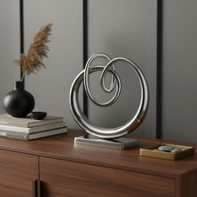Load image into Gallery viewer, Buffed Modern Abstract Tabletop Sculpture - Silver
