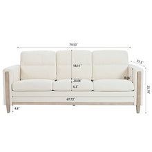 Load image into Gallery viewer, Comfortable Solid Wood Three-Seater Sofa, Soft Cushions, Durable And Long-Lasting, 79.5&quot; Sofa Couch For Living Room
