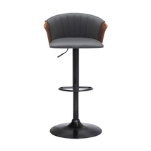 Load image into Gallery viewer, Faux Leather With Metal Swivel Adjustable Height Bar Chair - Dark Gray, Brown And Black
