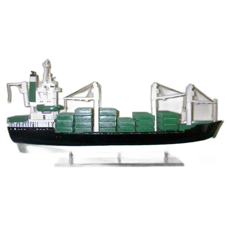 Hand Painted Model Boat - Black / Green