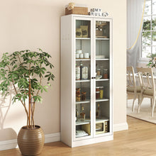 Load image into Gallery viewer, Industrial Metal Kitchen Pantry Cabinet With Adjustable Shelves - White

