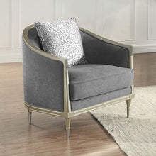Load image into Gallery viewer, Fernando - Chair With Pillow - Gray Chenille &amp; Champagne

