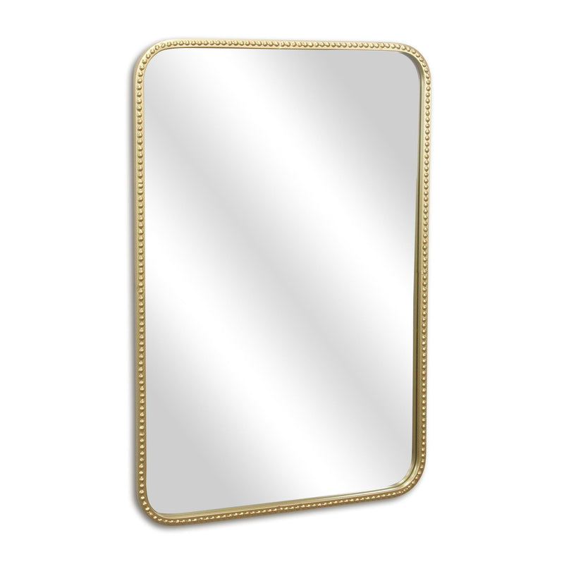 32" Metal Beaded Accent Mirror - Gold