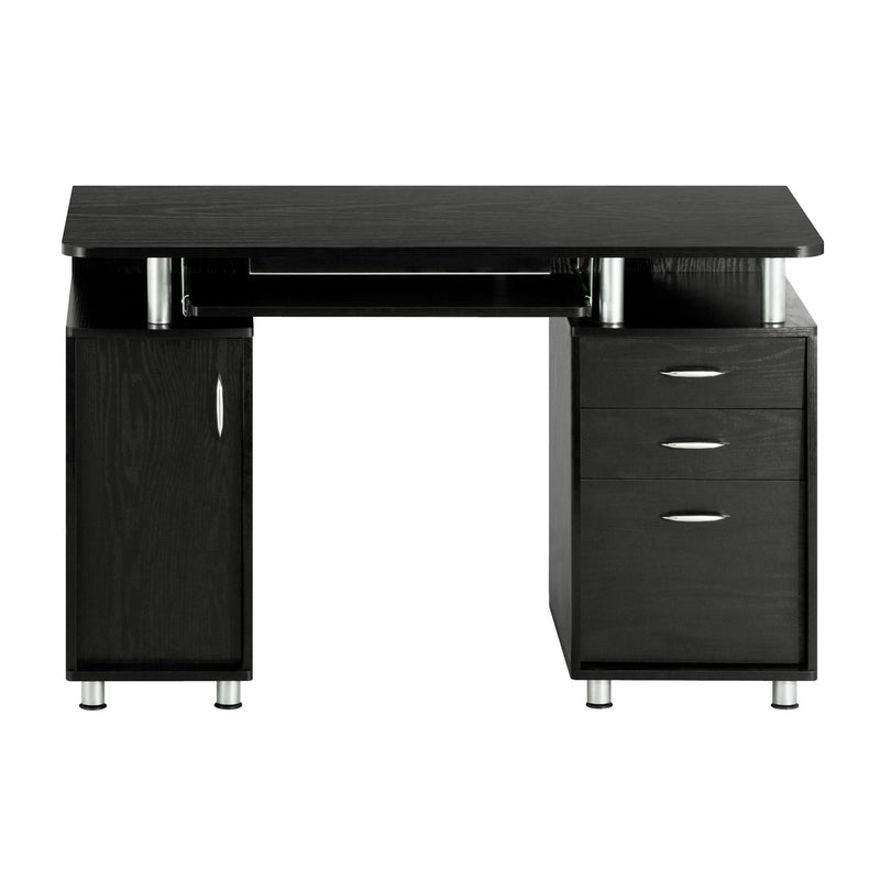 Pedestal Computer Desk With Three Drawers - Espresso