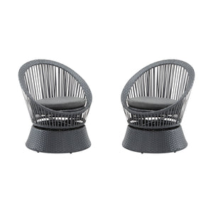 Modern Swivel Wicker Lounge Chair With Round Design