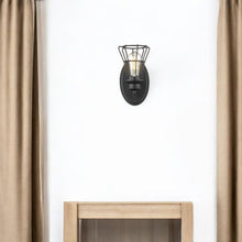 Load image into Gallery viewer, One Light Cage Wall Sconce - Matte Black
