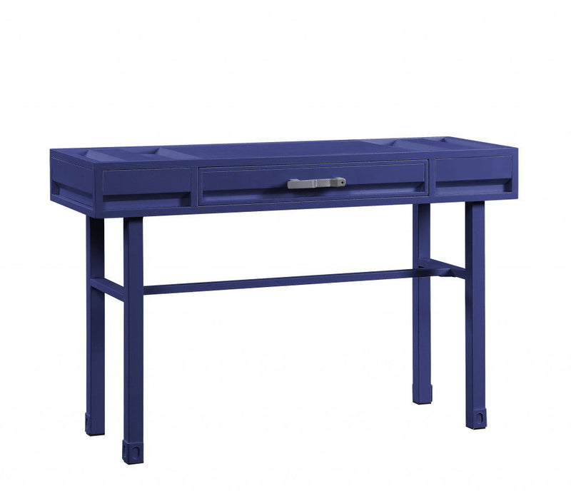 47" Iron And Wood Vanity Table - Blue