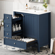 Load image into Gallery viewer, Modern Bathroom Vanity With Sink, 1 Cabinet &amp; 3 Drawers
