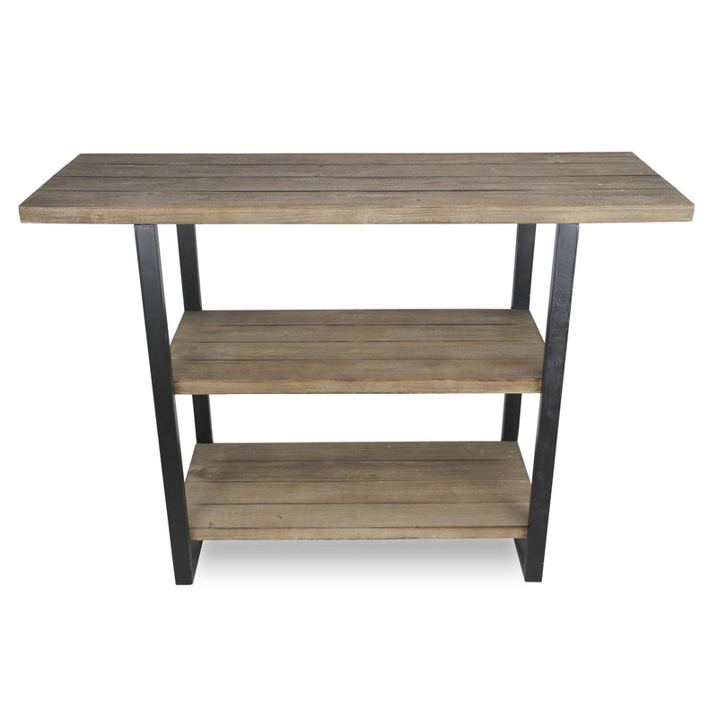Console Table With Two Shelves - Brown