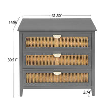 Load image into Gallery viewer, 3 Drawer Cabinet, Natural Rattan, American Furniture
