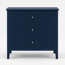 Load image into Gallery viewer, Fluted 3 Drawer Nightstand With Soft Close Slides
