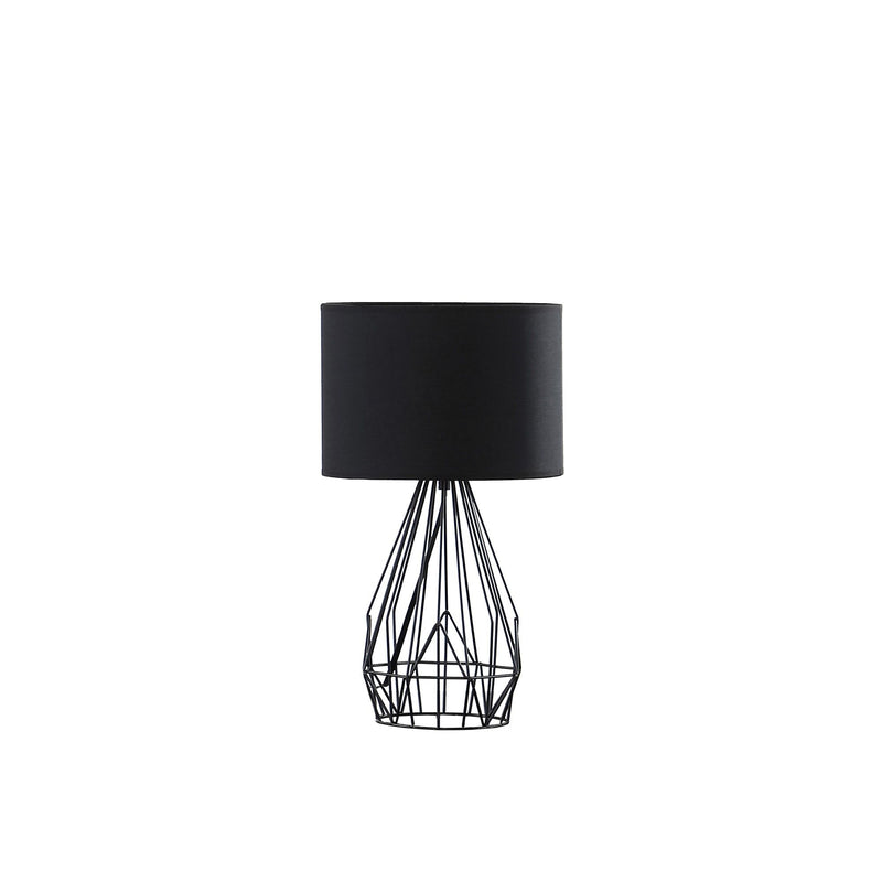 Asymmetric Cage Metal Table Lamp - Black