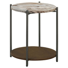 Load image into Gallery viewer, Bleskin - Round Accent Side Table With Shelf - White
