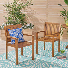 Load image into Gallery viewer, Amethyst - Outdoor Dining Chair With Slat Design (Set of 2) - Natural
