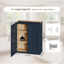 Load image into Gallery viewer, Shaker Wall Cabinet With Soft Close Hinges, Adjustable Shelves, Double Door

