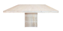 Load image into Gallery viewer, 60" Square Solid Wood Pedestal Base Dining Table - Ivory
