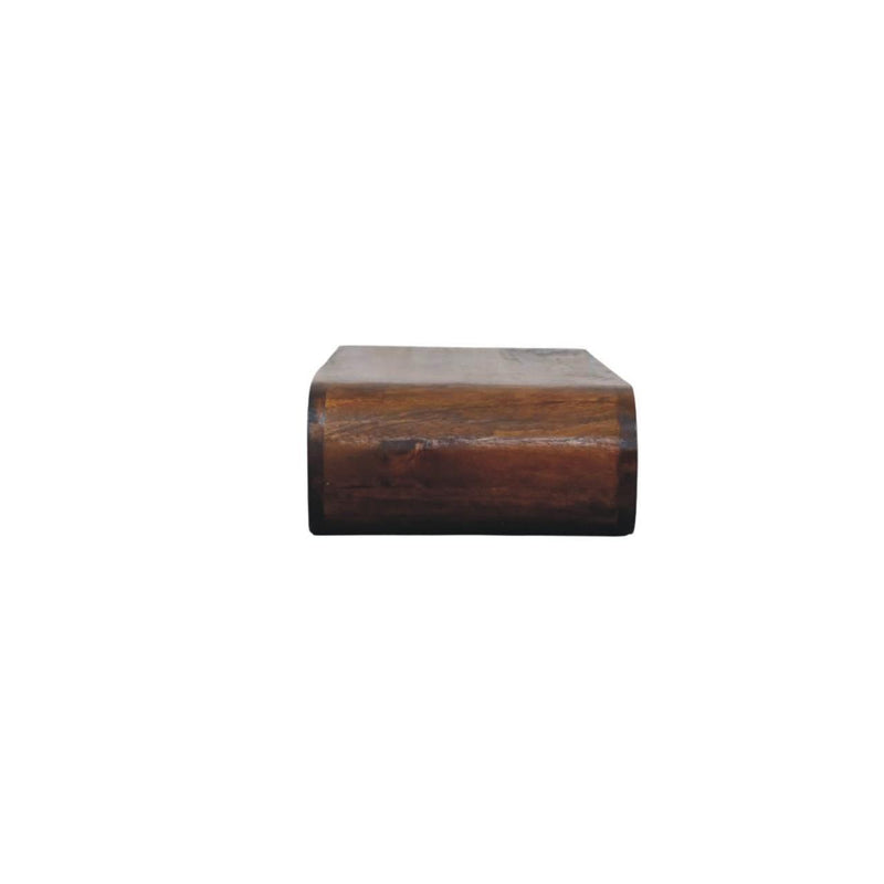 Solid Wood Floating Wall Mount Console Table With Shelf - Chestnut