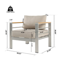 Load image into Gallery viewer, Cora - Outdoor Aluminum Club Chair Set Frame With Cushion Durable And Stylish Seating For Patio - Beige / Natural / Silver
