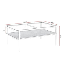 Load image into Gallery viewer, Rectangle Coffee Table With Tempered Glass Top And White Legs, Modern Table For Living Room
