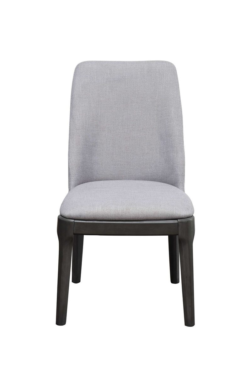 Upholstered Linen Dining Side Chairs (Set of 2) - Light Gray