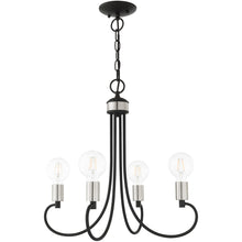 Load image into Gallery viewer, 20" Four Light Dimmable Chandelier With Shades - Black
