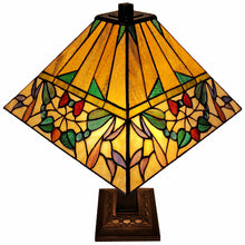 Load image into Gallery viewer, 22" Metal Two Light Candlestick Table Lamp With Empire Shade - Dark Brown / White / Green
