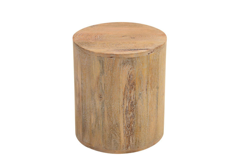 Solid Wood Round End Table - Natural