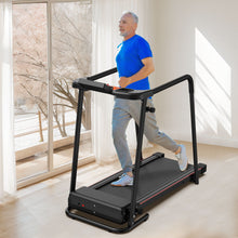 Load image into Gallery viewer, Home Fitness Treadmill With Extended Handrails, Portable Foldable Design - Black / Orange
