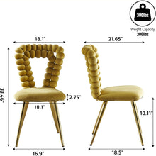 Load image into Gallery viewer, Modern Chair With Iron Tube Legs, Soft Cushions And Comfortable Backrest, Suitable For Dining Room, Living Room, Cafe, Hairball Back
