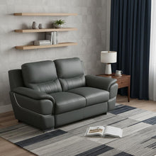 Load image into Gallery viewer, Faux Leather Love Seat - Gray / Silver
