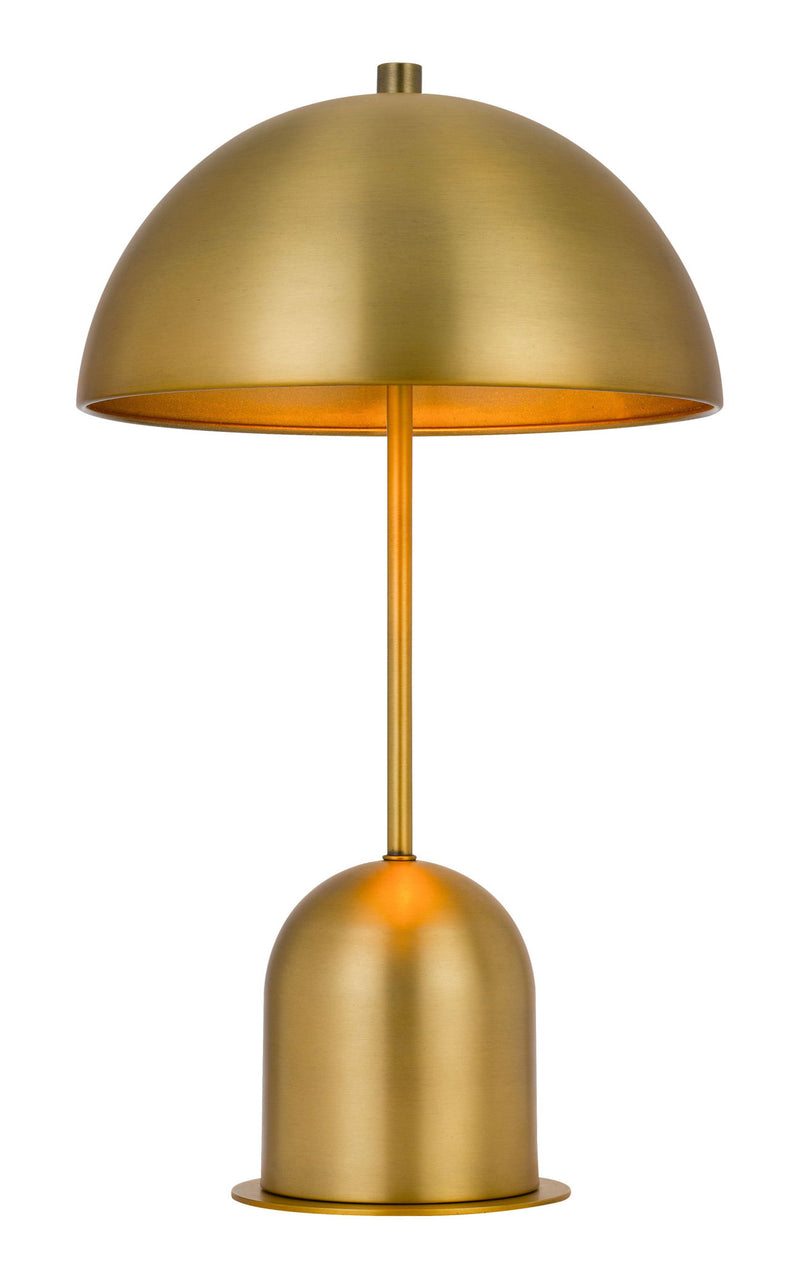 Metal Desk Table Lamp With Antiqued Brass Dome Shade - Antiqued Brass