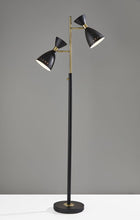 Load image into Gallery viewer, Task Floor Lamp With Black Metal Cone Shade - Black
