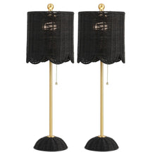 Load image into Gallery viewer, 28" Table Lamps With Drum Shades (Set of 2) - Black
