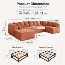 Load image into Gallery viewer, 8 Seater U-Shaped Couch With Ottoman
