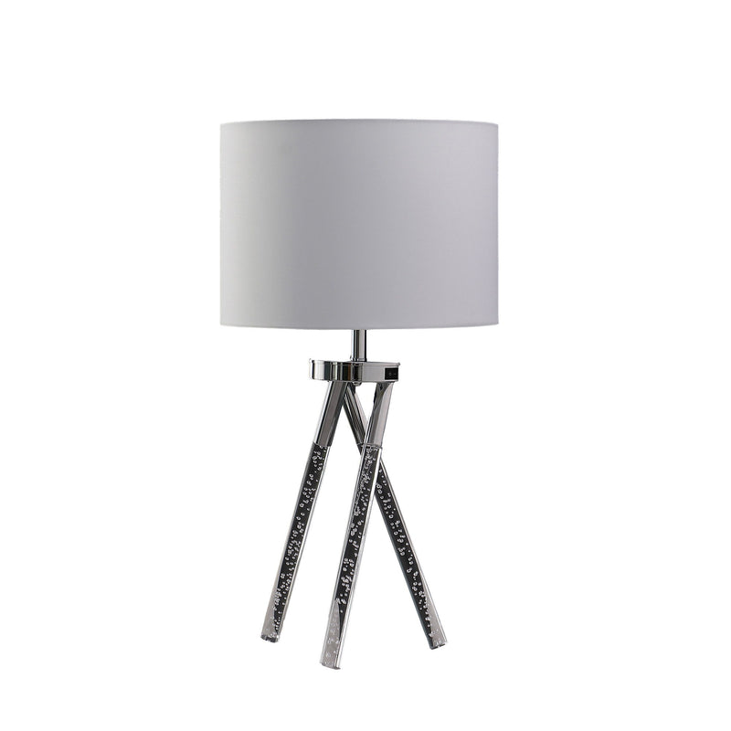 LED Acrylic Tripod Table Lamp With White Shade - Silver