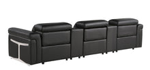 Load image into Gallery viewer, Top Grain Leather Reclining Metal USB Sofa (720365) - Black
