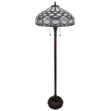 Load image into Gallery viewer, Two Light Traditional Shaped Floor Lamp With White Stained Glass Bowl Shade - Brown
