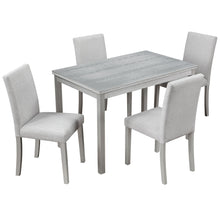 Load image into Gallery viewer, Dining Table Set With Crystal Decoration And Upholstered Chairs

