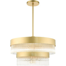 Load image into Gallery viewer, Seven Light Dimmable Chandelier With Shades - Gold
